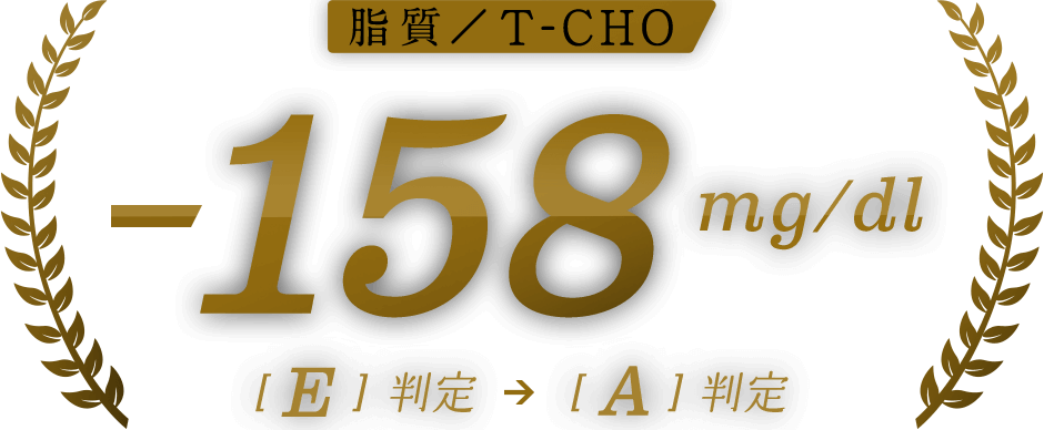 脂質/T-CHO -158mg/dl E判定からA判定