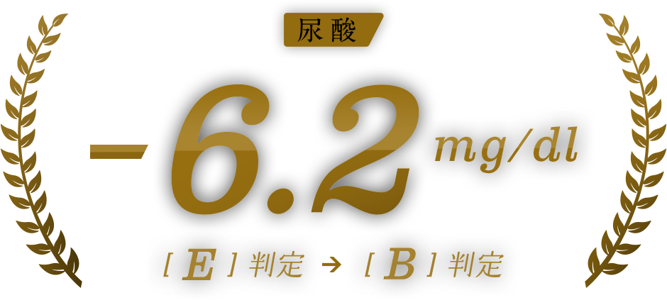 尿酸 -6.2mg/dl E判定からB判定